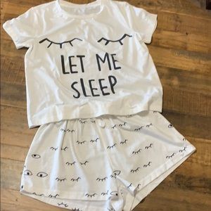 Let Me Sleep Eyes PJ Small Short Set